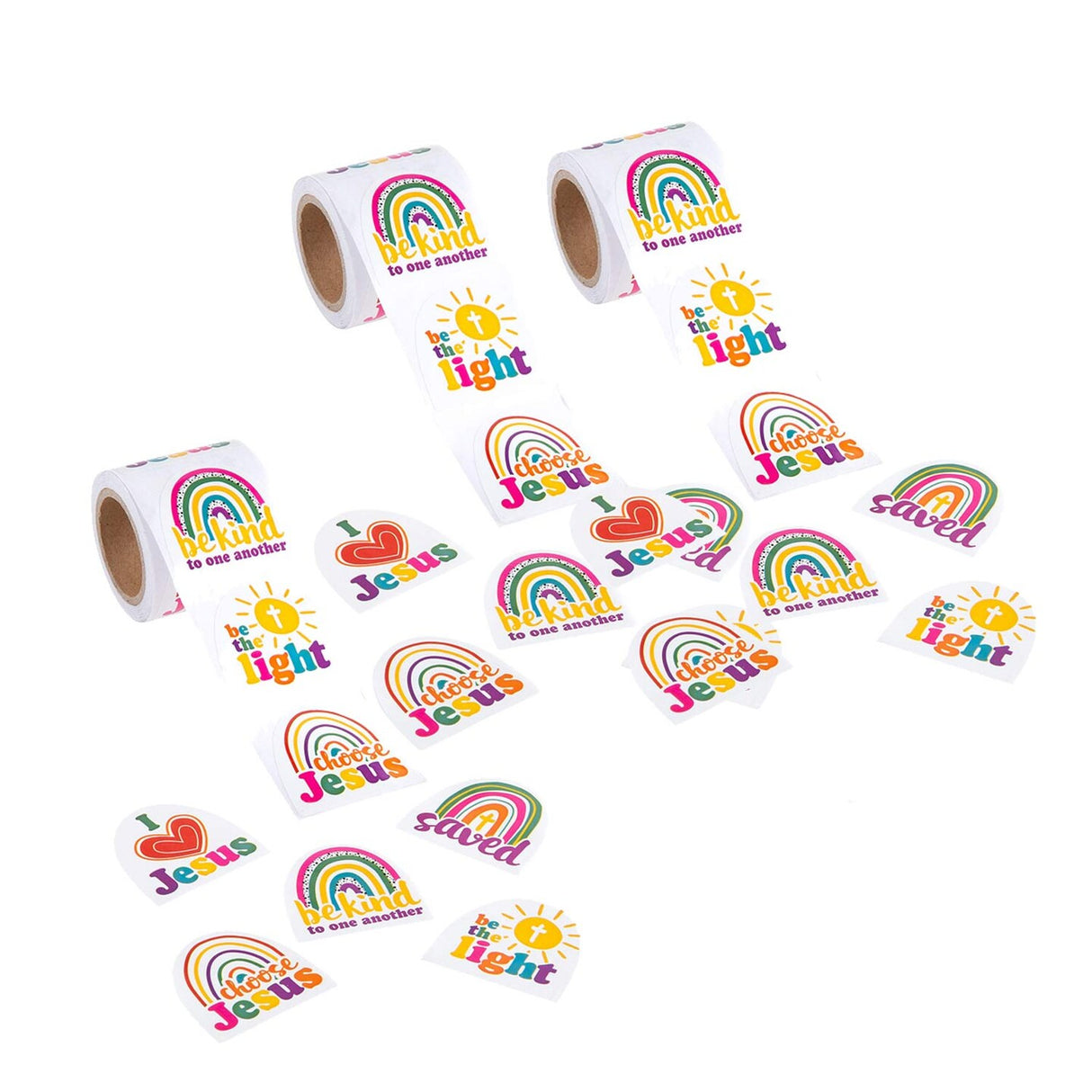 Be Kind Rainbow Sticker Roll 100 Pieces