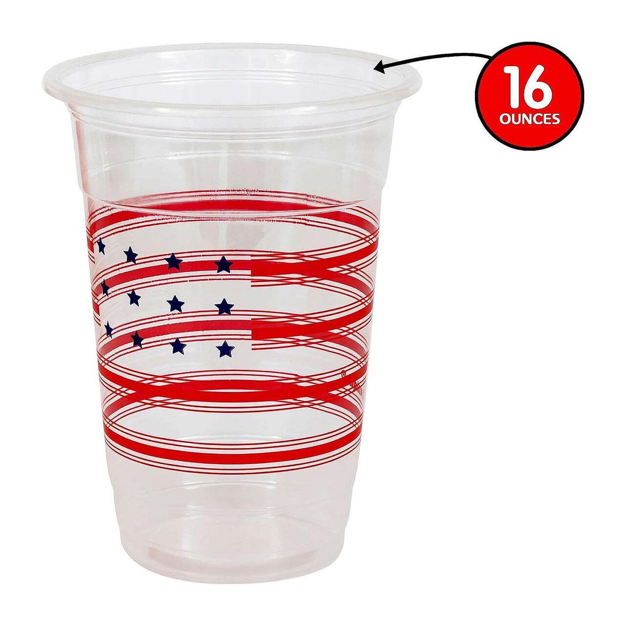Peppy Patriotic 16oz Plastic Party Cups 8ct