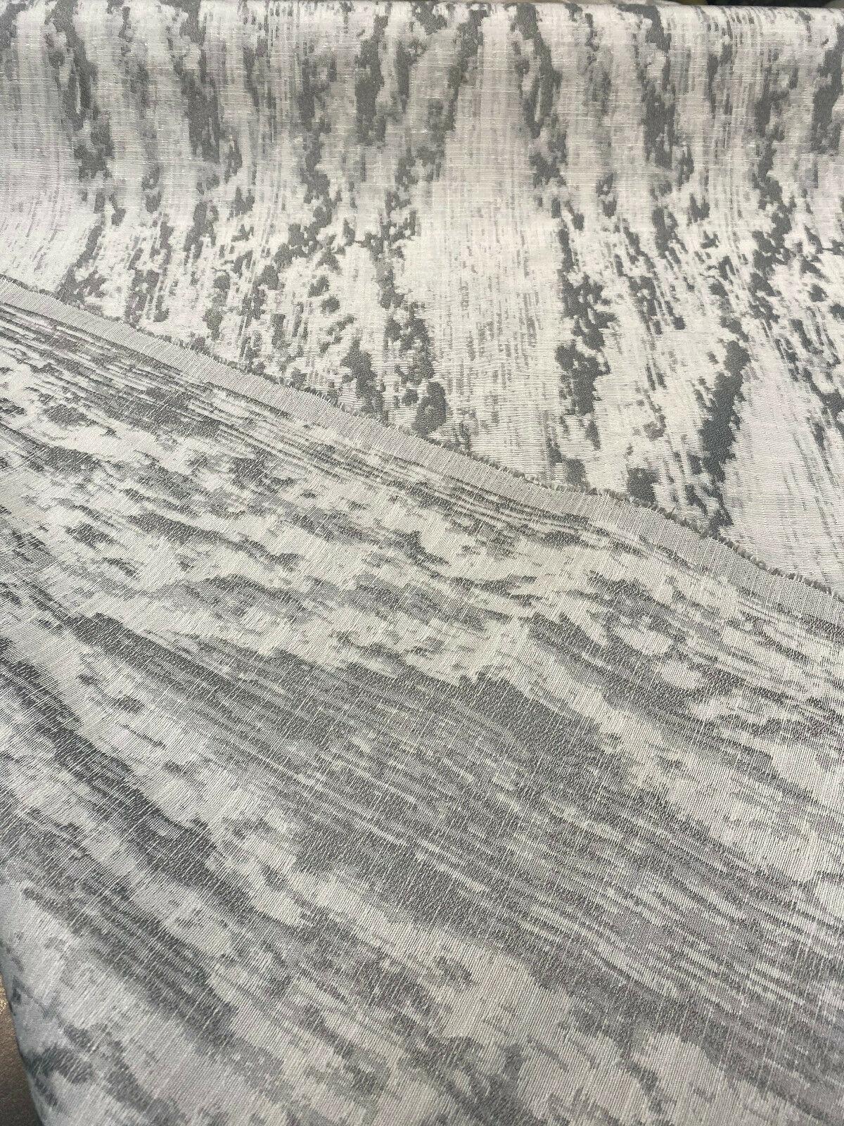 Baylis Rain Silver Jacquard Fabric - Silver Modern Woven Design, 54" Width (1 Yard)