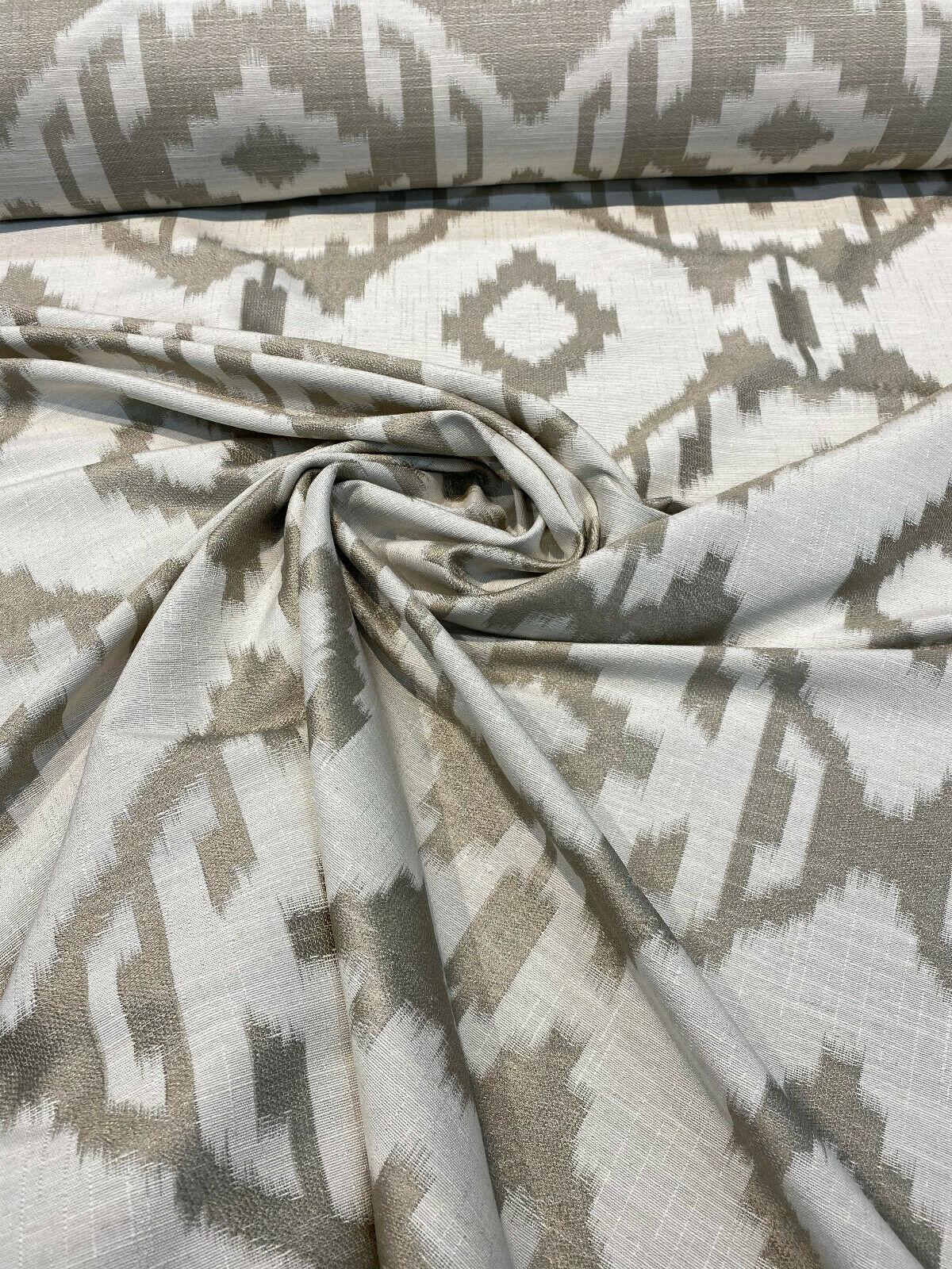 Baylis Aztec Taupe Jacquard Fabric - Taupe Aztec Pattern, 54" Width (1 Yard)