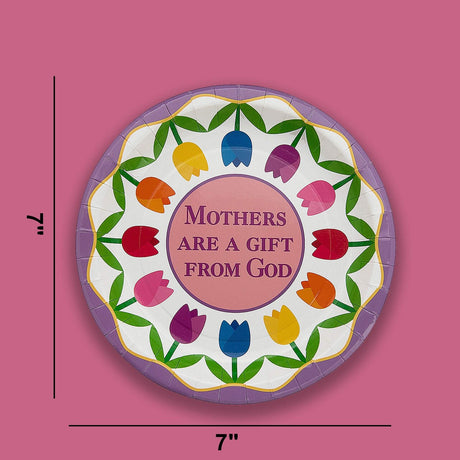8 Ct. Mother’s Day “Mothers Are a Gift From God” Paper Dessert Plates 7"
