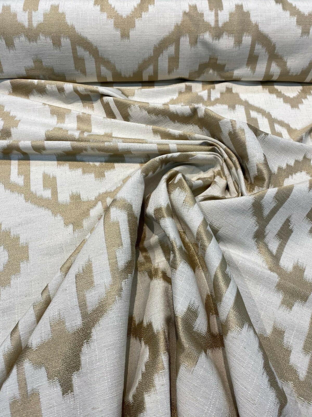 Baylis Aztec Gold Jacquard Fabric - Gold Aztec Pattern, 54" Width (1 Yard)