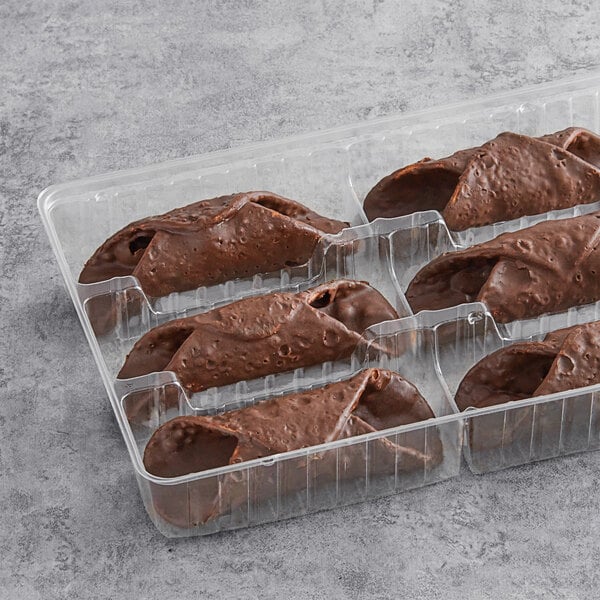Brooklyn Cannoli Large Chocolate Cannoli Shell 1.45 oz. - 48/Case