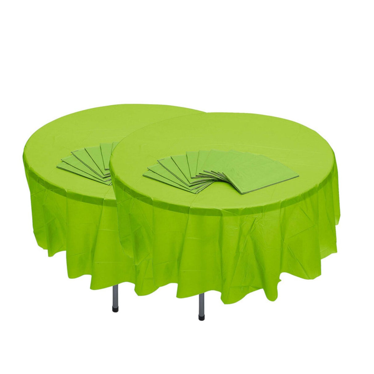 82" Bulk Pack of 12 Lilac Banquet-Style Disposable Round Plastic Tablecloths