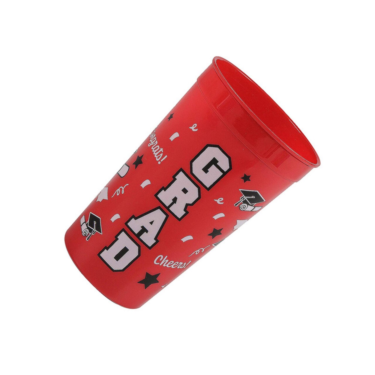6 3/4" 32 oz. Bright Red Grad Reusable Plastic Tumblers 12 Ct.