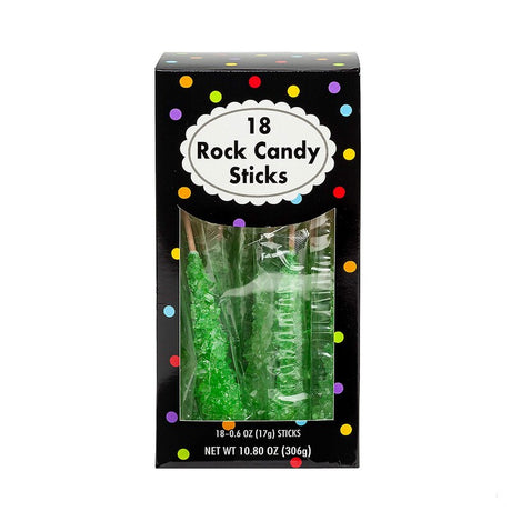 8" Bright Caribbean Blue Rock Candy Sticks – 10.8 oz, 18-Pack