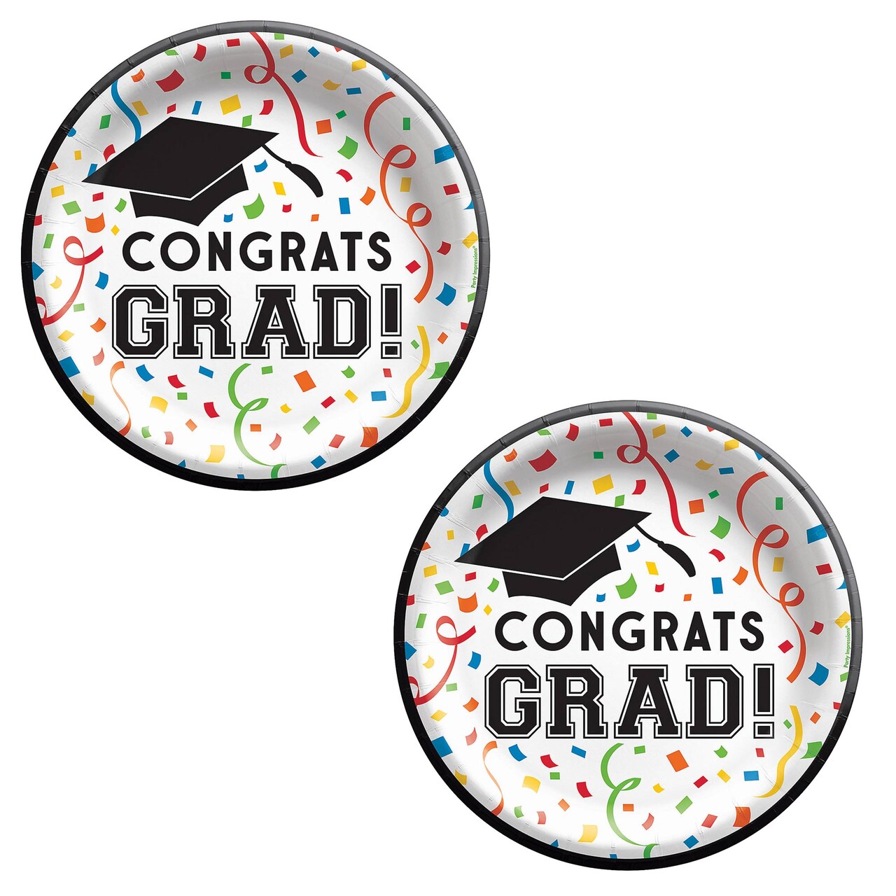 8.5" Congrats Grad Round Paper Dinner Plates – 8ct