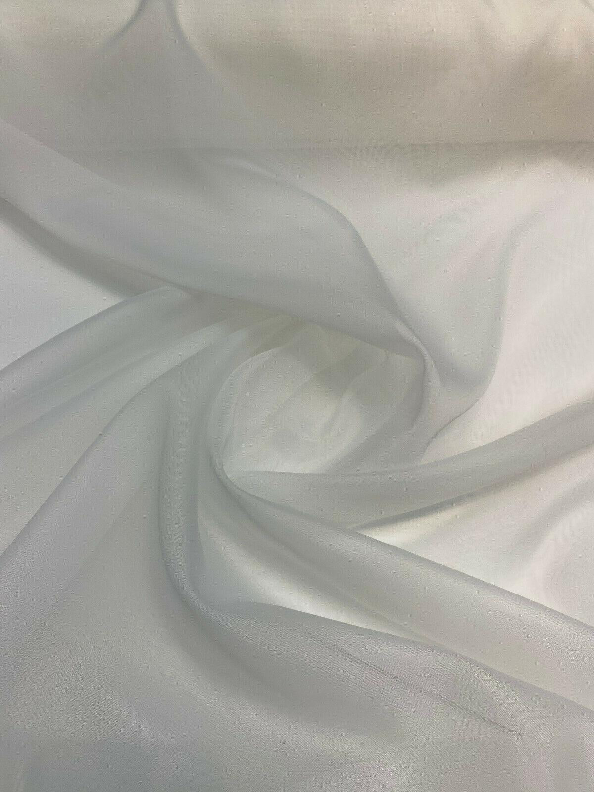 Sheer Voile Polyester Fabric - Off-White, 120" Width (1 Yard)