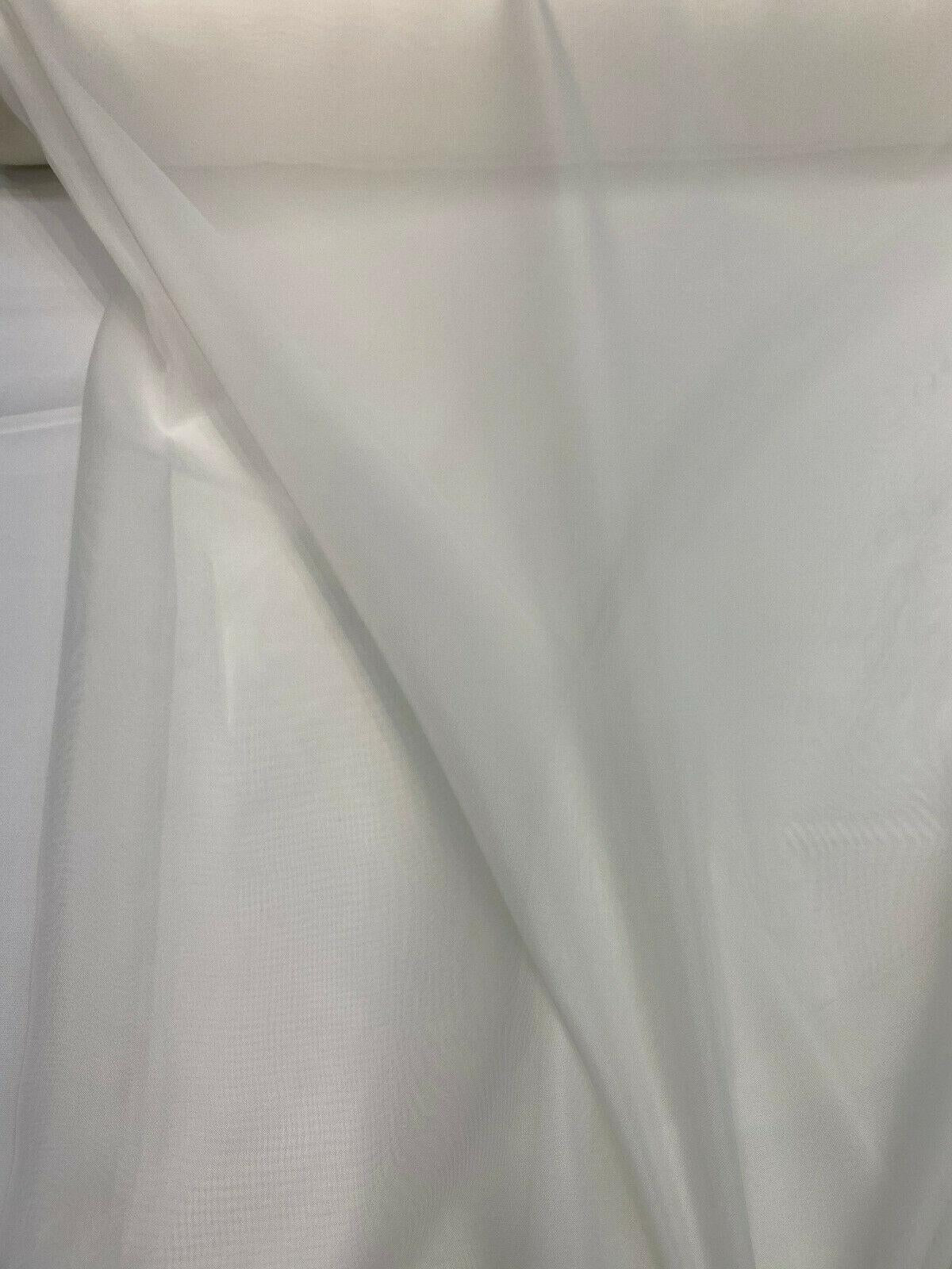 Sheer Voile Polyester Fabric - Off-White, 120" Width (1 Yard)