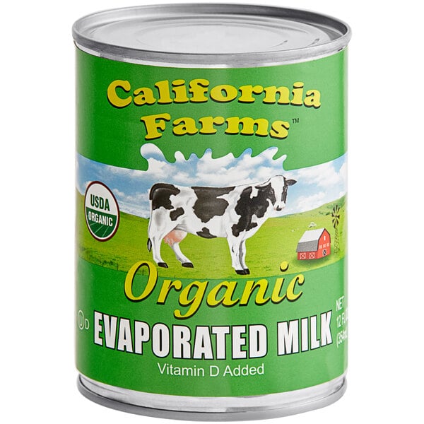 California Farms Organic Evaporated Milk 12 fl. oz. - 24/Case