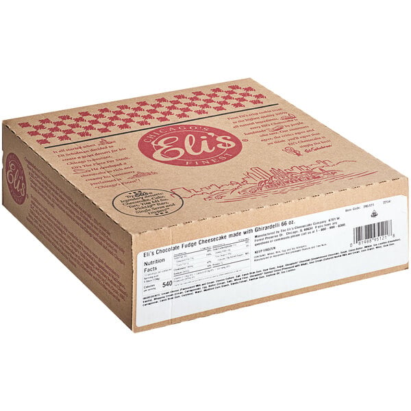 Eli's Cheesecake 14-Slice Pre-Cut Ghirardelli Chocolate Fudge Cheesecake 66 oz. - 2/Case