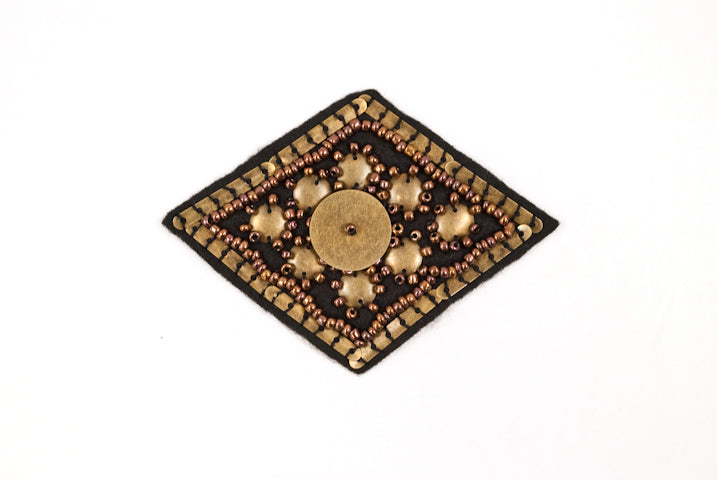 Beaded Patch Diamond-Shaped 4" x 3"