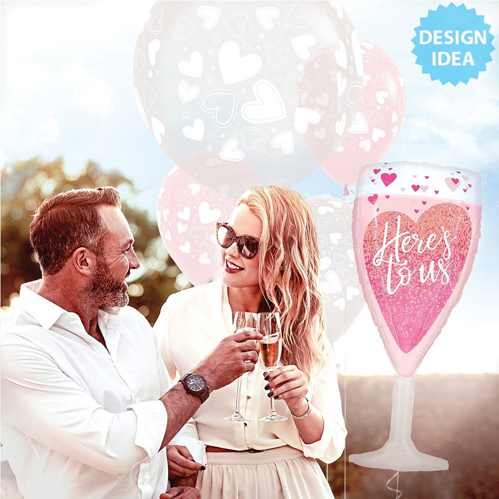 Latex Balloons Assorted Hearts Crystal Clear 24 Inch