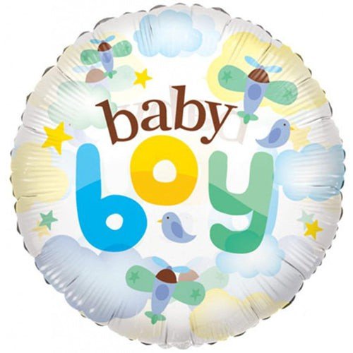 Foil Balloon Baby Boy Clear 24 Inch