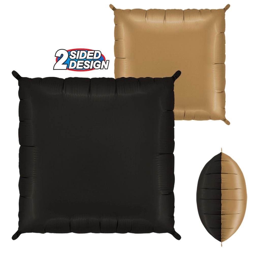 Foil Balloon Deco Bicolor Square Black & Champagne 2 Pack