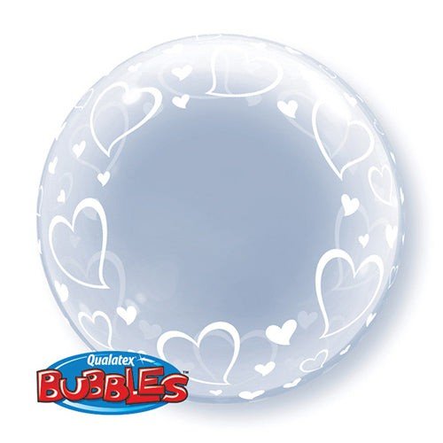 Bubble Balloon Stylish Hearts 24 Inch