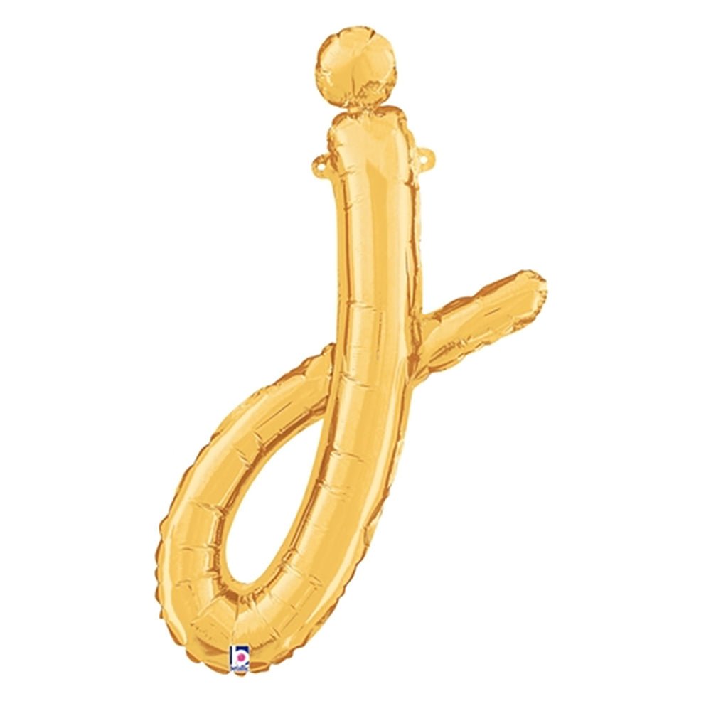 Foil Balloon Script Letter J Gold