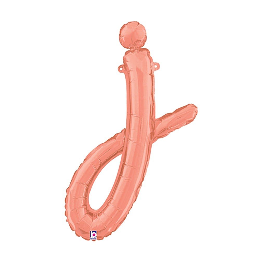Foil Balloon Script Letter J Rose Gold