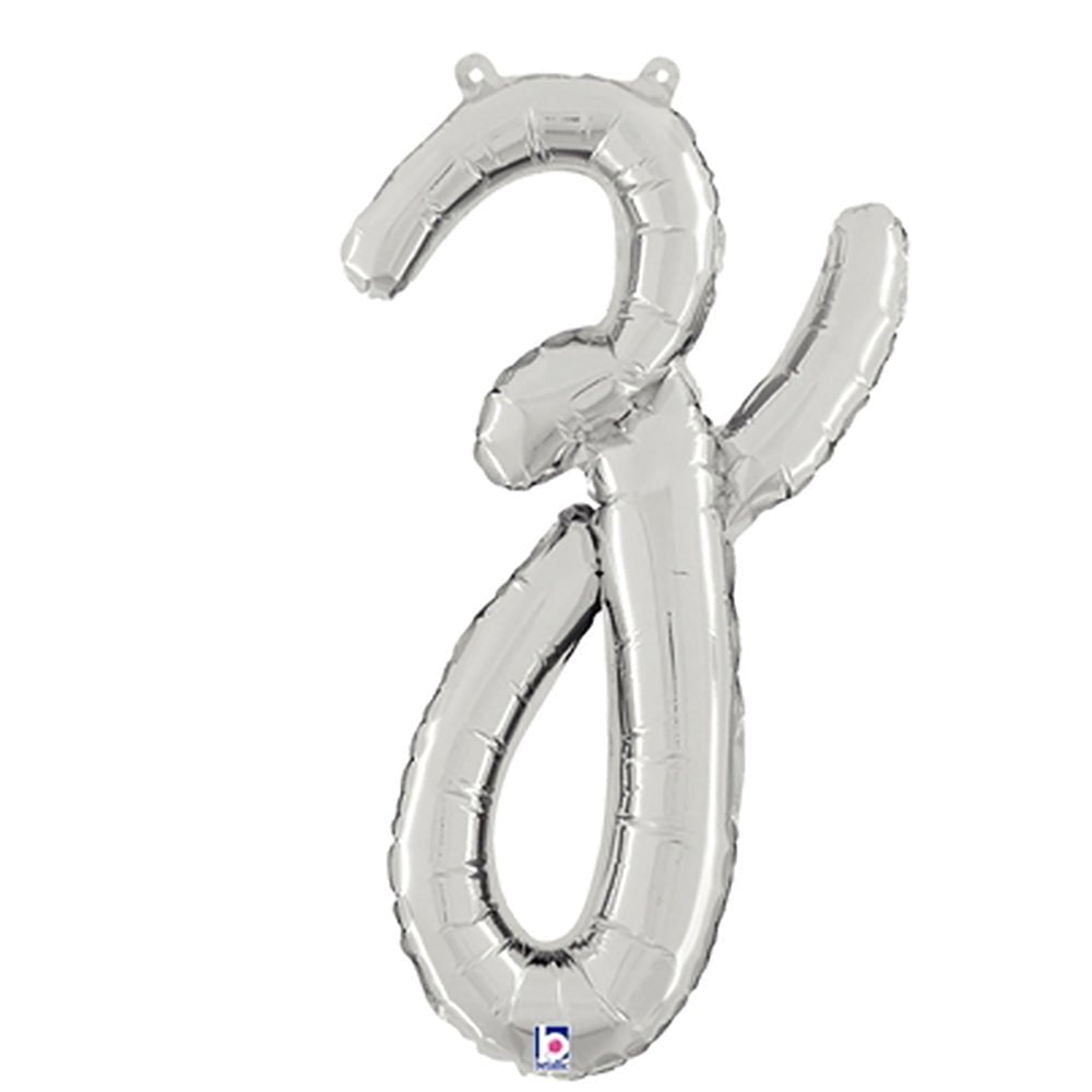 Foil Balloon Script Letter Z Silver