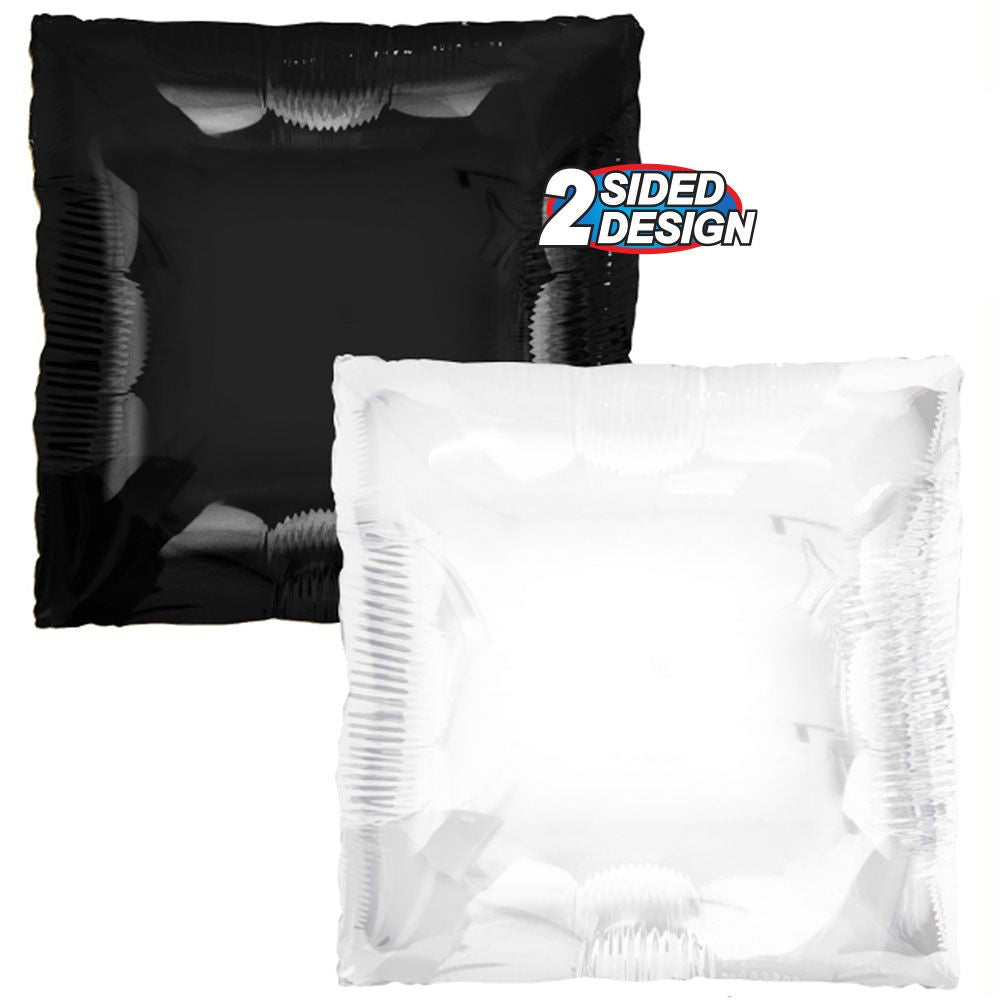 Foil Balloon 24 Inch Squared Black & White