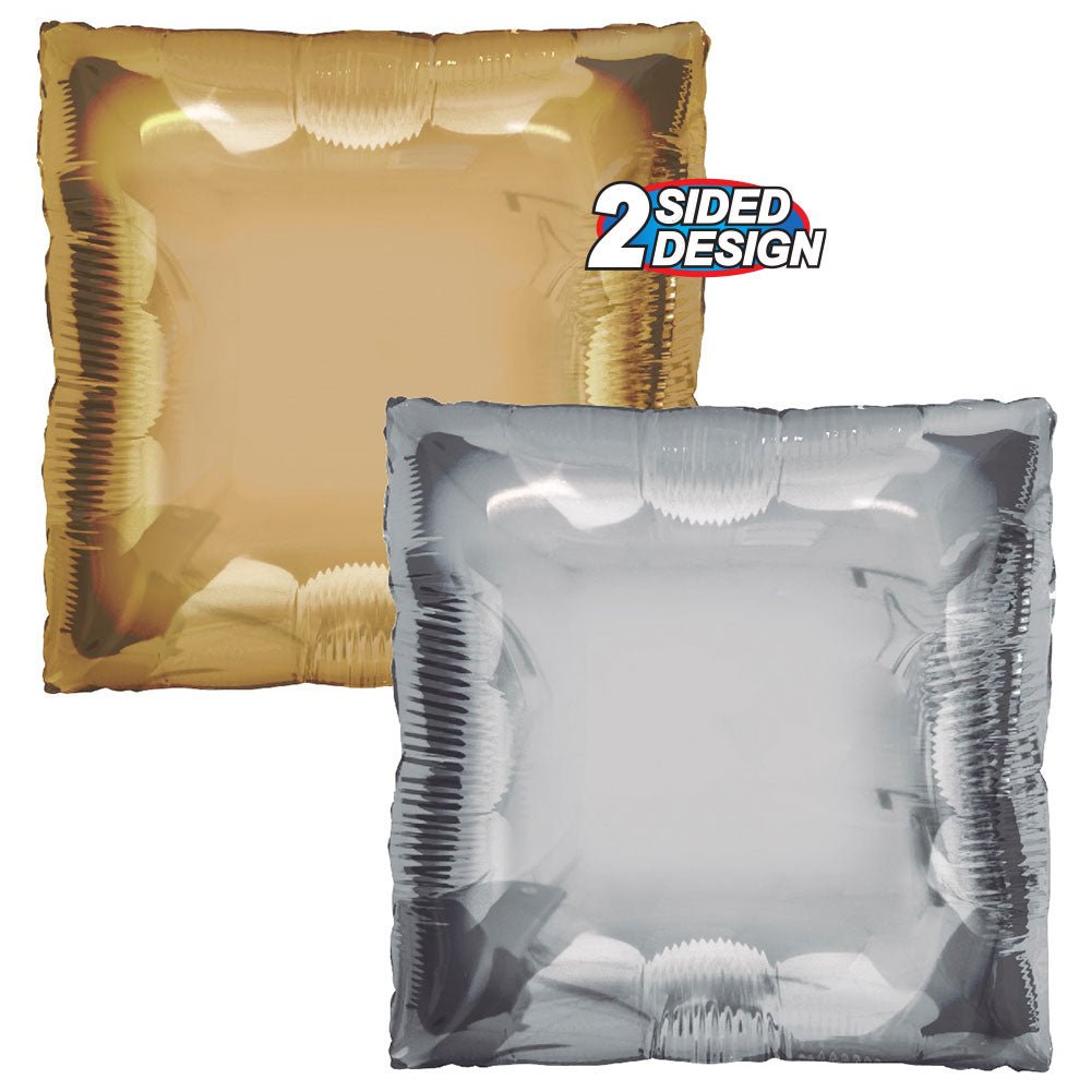 Foil Balloon 24 Inch Squared Gold & Silver