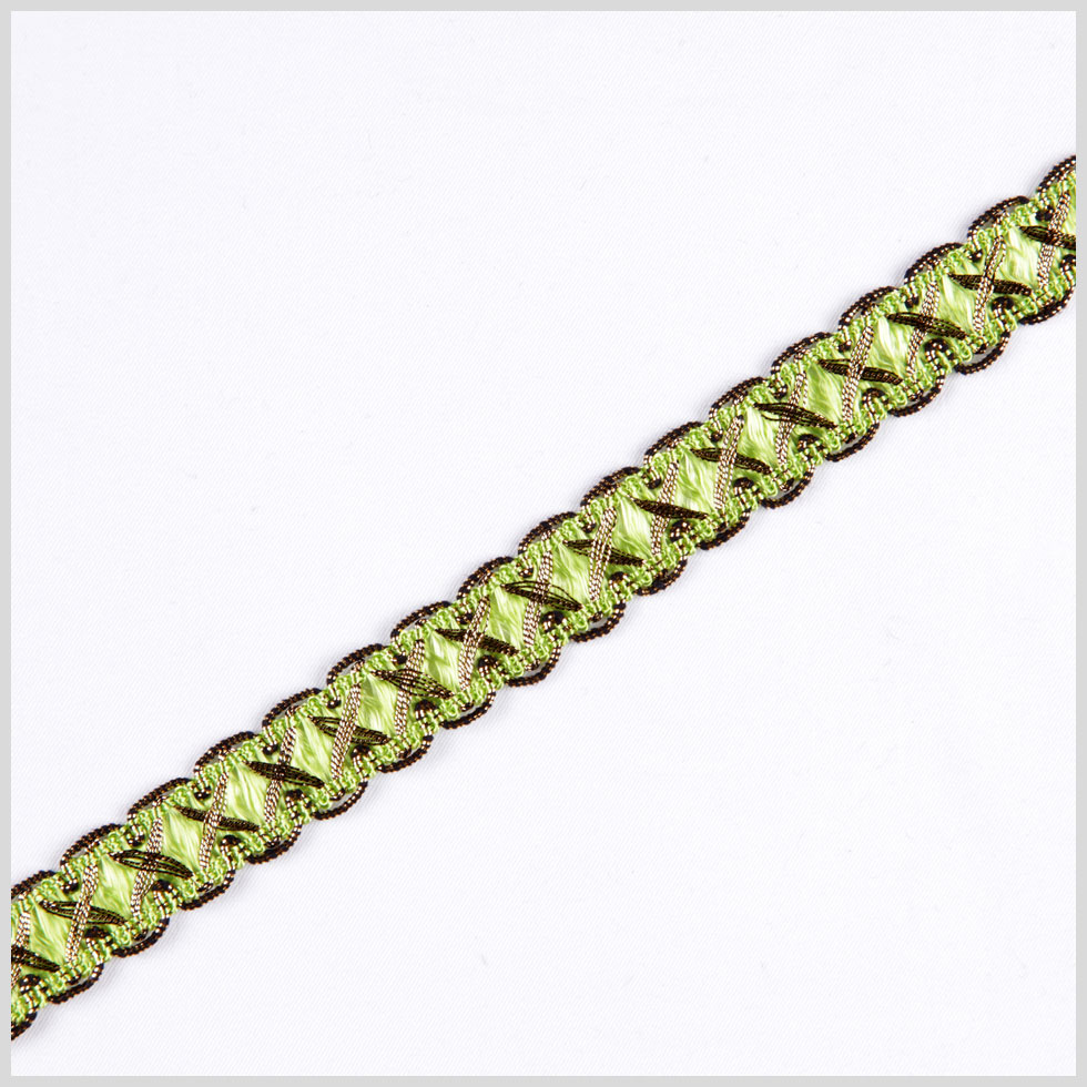 5/8" Lime/Gold Metallic Braid