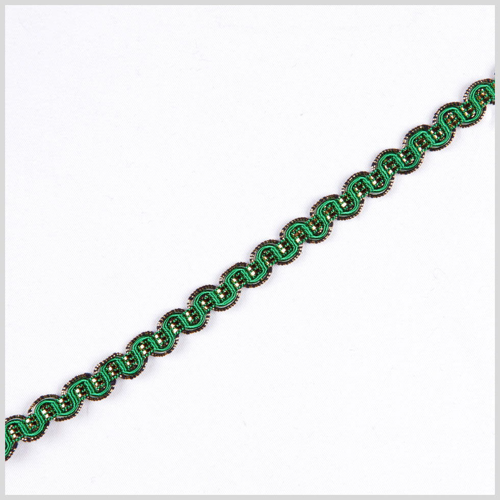 Kelly/Gold Metallic Braid