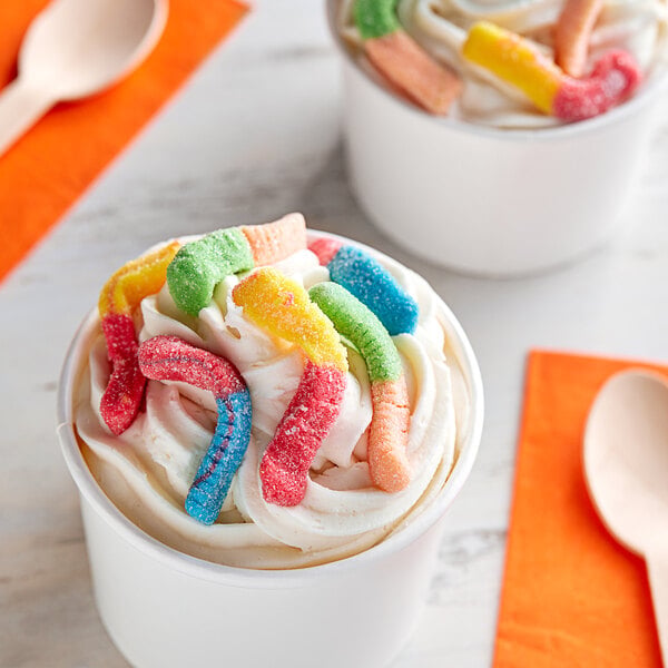 Kervan Neon Sour Gummy Worms 5 lb. - 4/Case