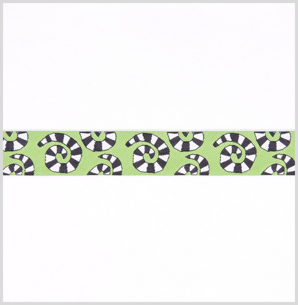 7/8" Green French Jacquard Ribbon