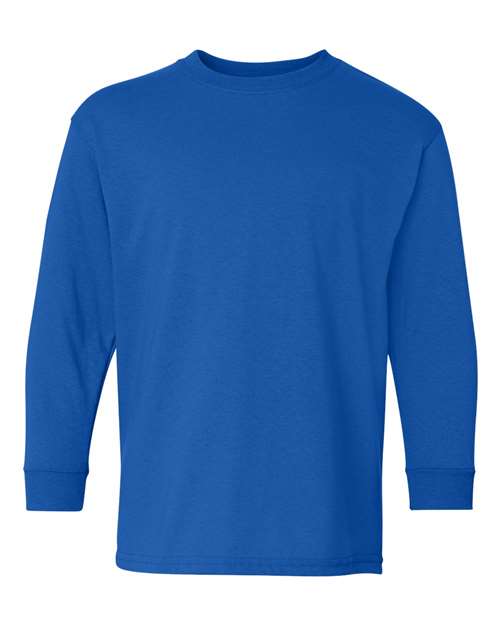 12 Pack : Gildan® Heavy Cotton Youth Crewneck Long Sleeve T-Shirt