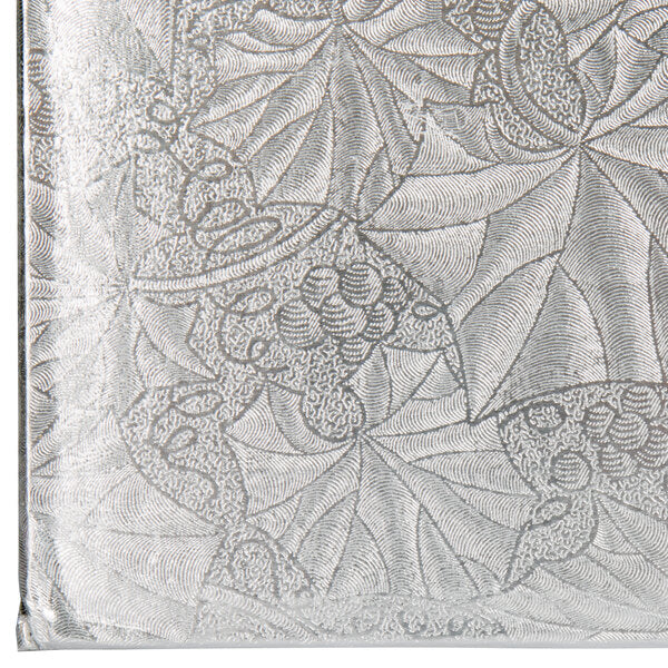 Quarter Sheet Silver Cake Board 13 3/4" x 9 3/4" Fold-Under 1/4" Thick