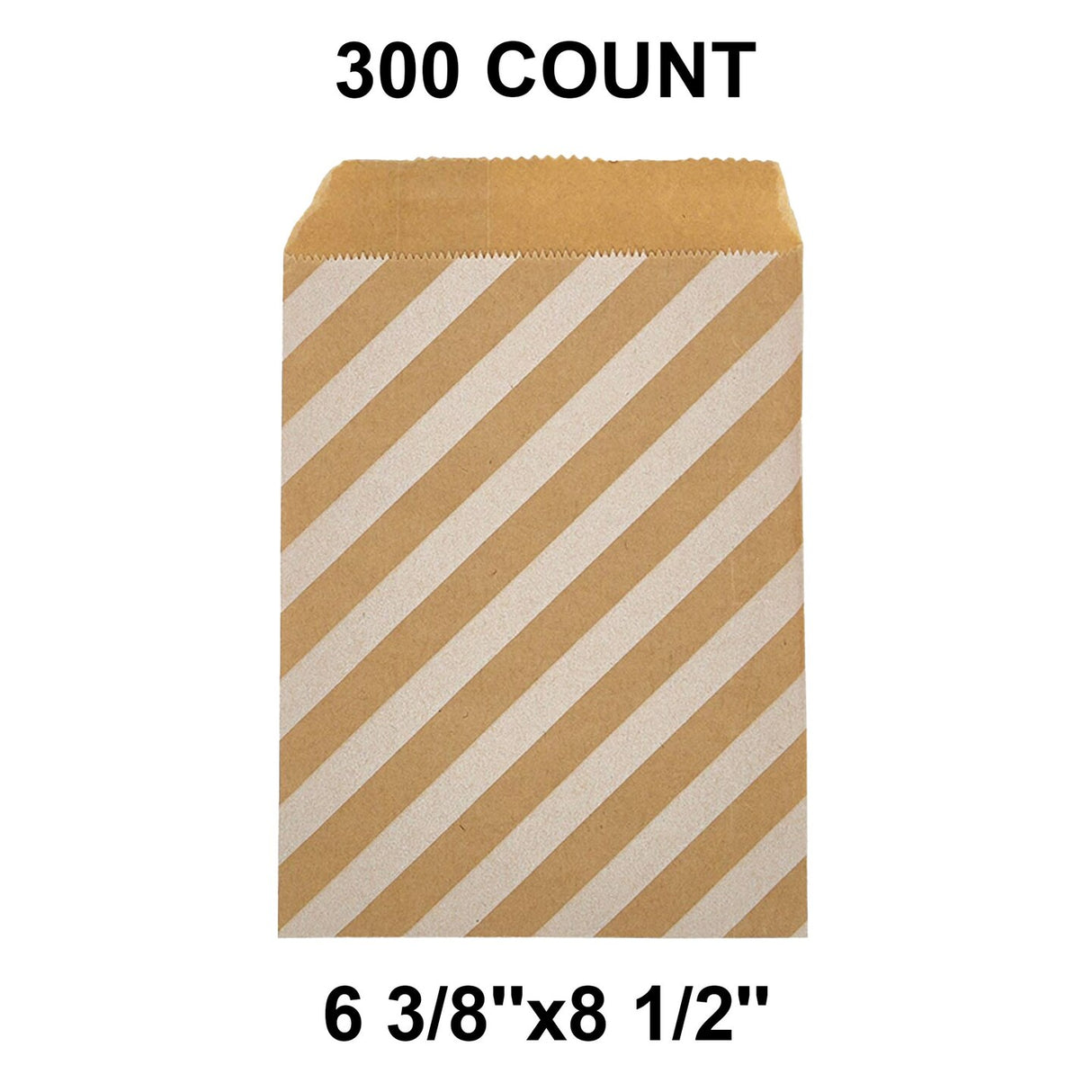 Durable White Paper Merchandise Bags 6 3/8" x 8 1/2"