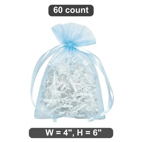 Organza Favor Bags 4” x 6” for Party Gifts