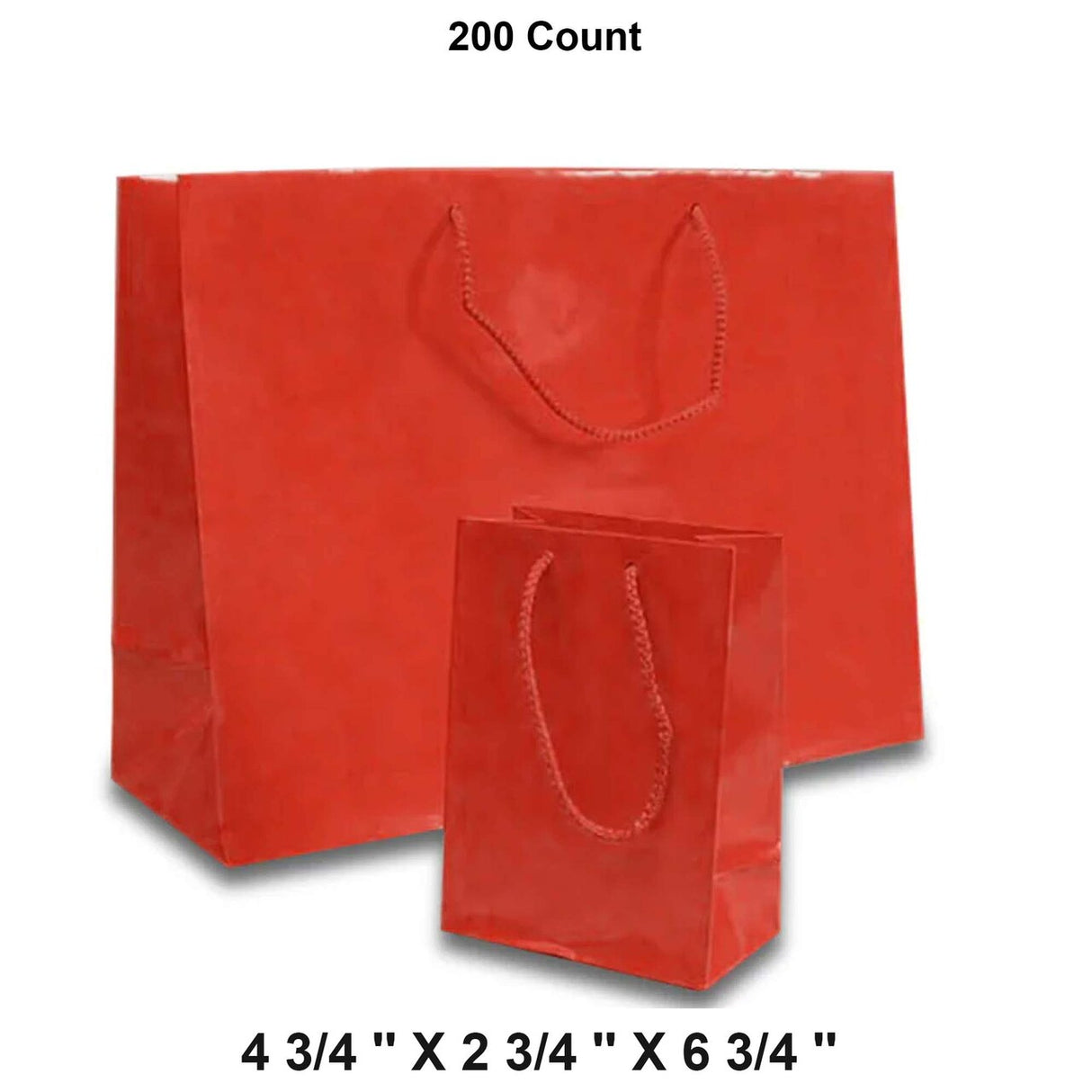High Quality Glossy Paper Euro Totes 4 3/4'' x 2 3/4'' x 6 3/4'' for Events