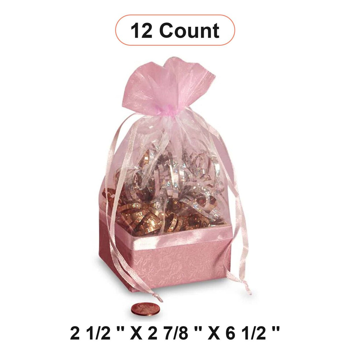 নিচের দিকের বাক্স অর্গানজা ব্যাগ ২ ১/২'' x ২ ৭/৮'' x ৬ ১/২'' মোড়ানো