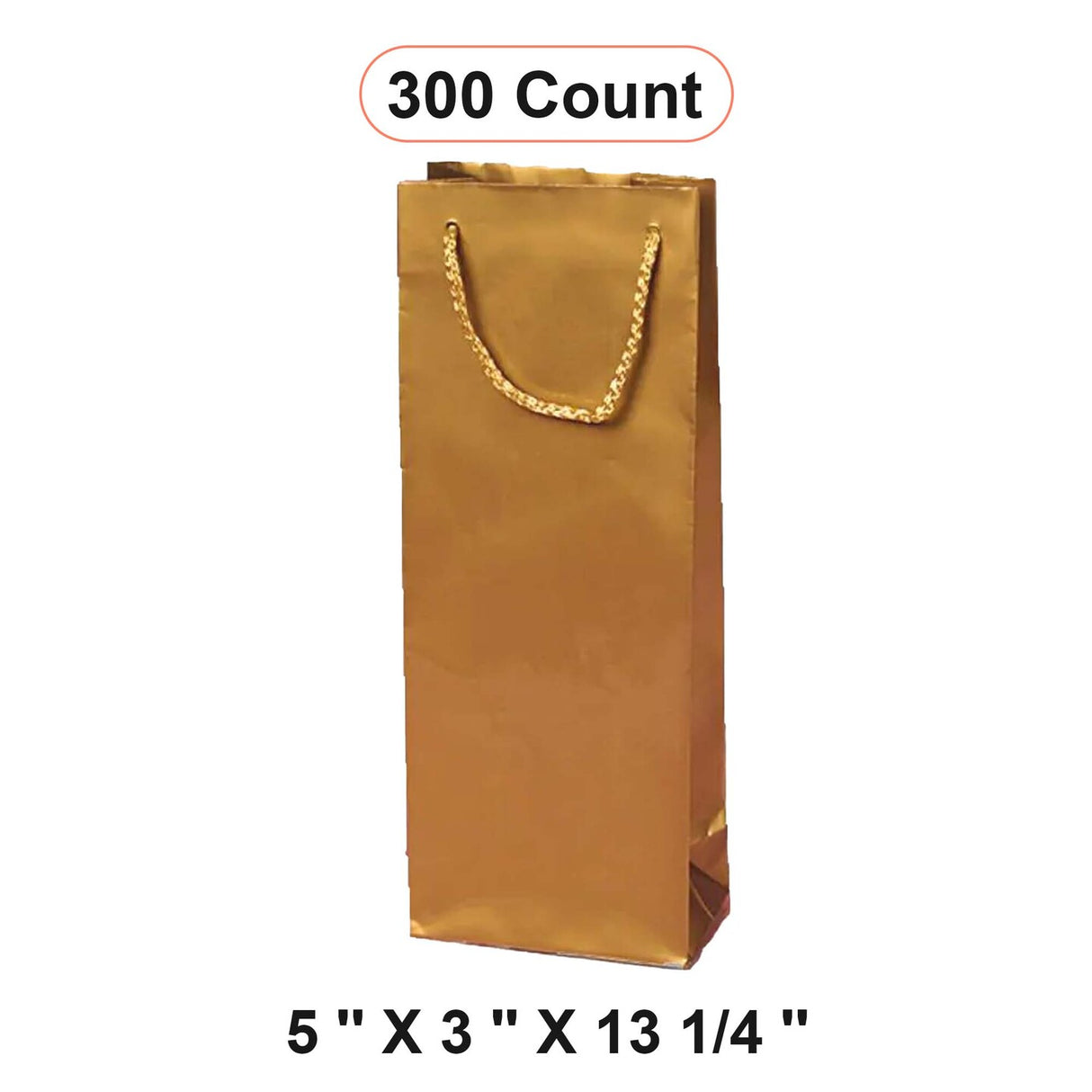Stylish Glossy Paper Wine Bottle Euro Tote 5" x 3" x 13 1/4"