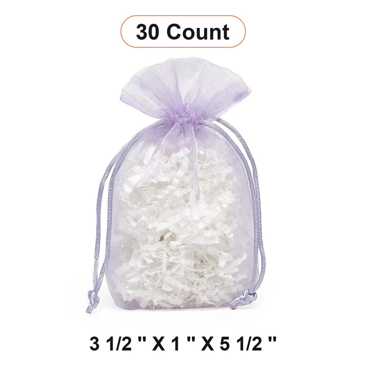 Flat Bottom Organza Bags 3 1/2''x1''x5 1/2'' for Perfect Gift Wrapping