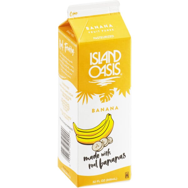 Island Oasis Banana Frozen Beverage Mix 32 fl. oz. - 12/Case