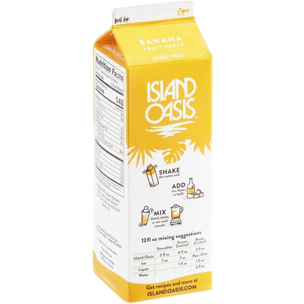 Island Oasis Banana Frozen Beverage Mix 32 fl. oz. - 12/Case
