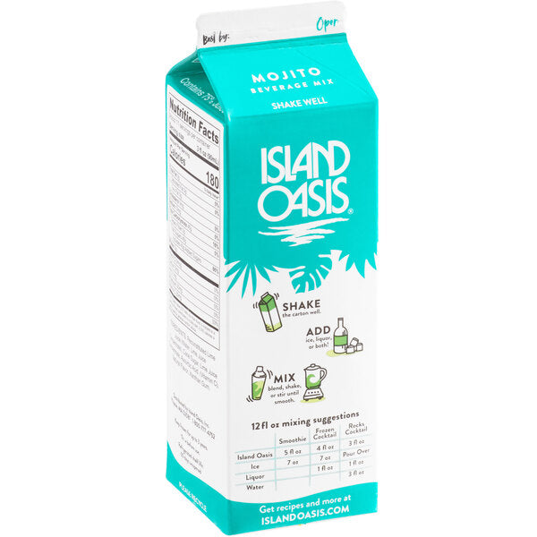 Island Oasis Mojito Frozen Beverage Mix 32 fl. oz. - 12/Case