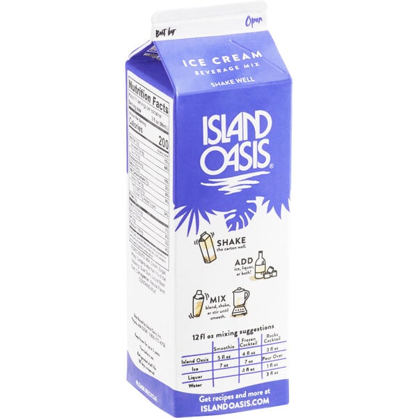 Island Oasis Vanilla Ice Cream Frozen Beverage Mix 32 fl. oz. - 12/Case