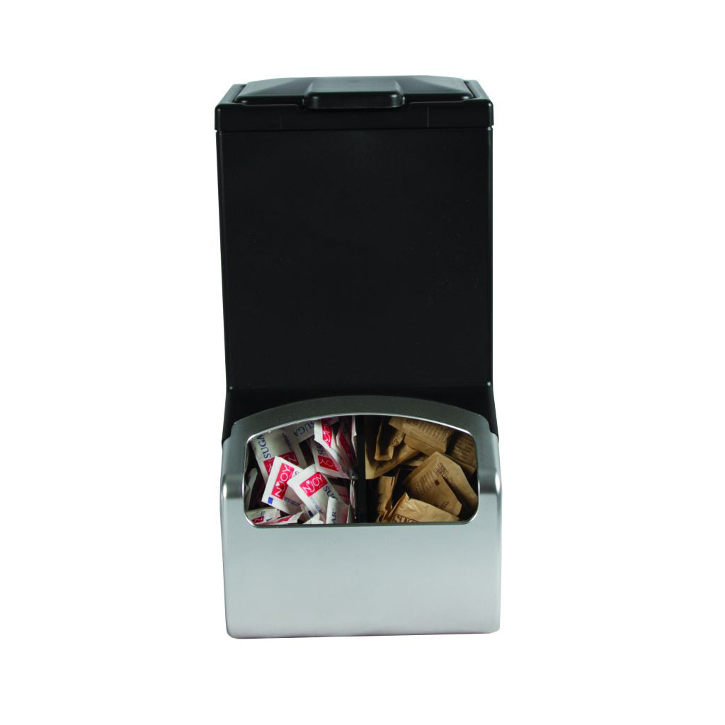 San Jamar MODBFD 2 Section Modular Dispenser, Condiment Caddy Countertop Organizer 8-15/16"W x 12-1/16"D x 16-9/16"H