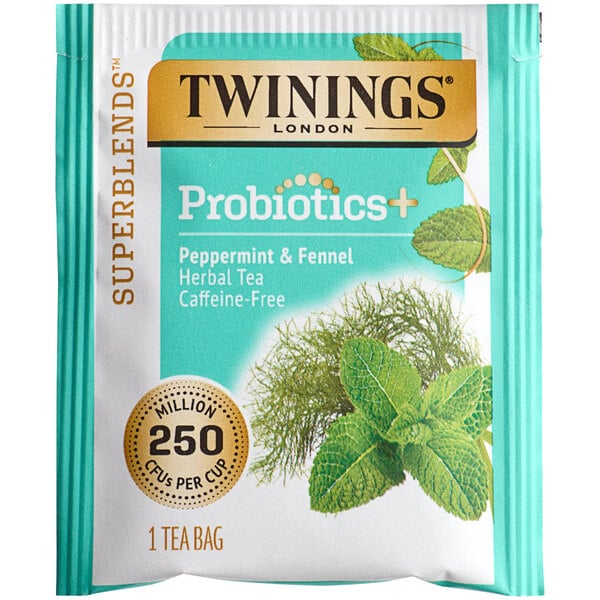 Twinings Probiotics Peppermint & Fennel Herbal Tea Bags - 18/Box
