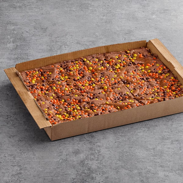 David's Cookies 4 oz. Pre-Cut REESE'S® Peanut Butter Swirl Brownie 24-Count Tray - 2/Case