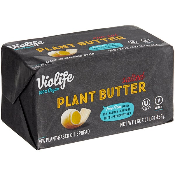 Violife Plant-Based Vegan Salted Butter Brick 1 lb. - 36/Case