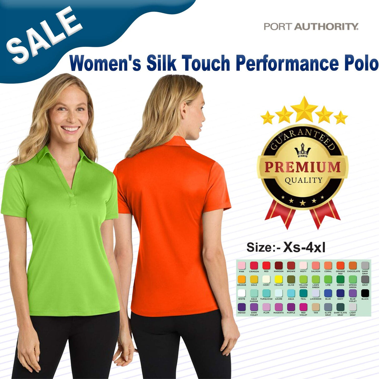 Port Authority® Women's Silk Touch Performance Collared Short Sleeve Polo