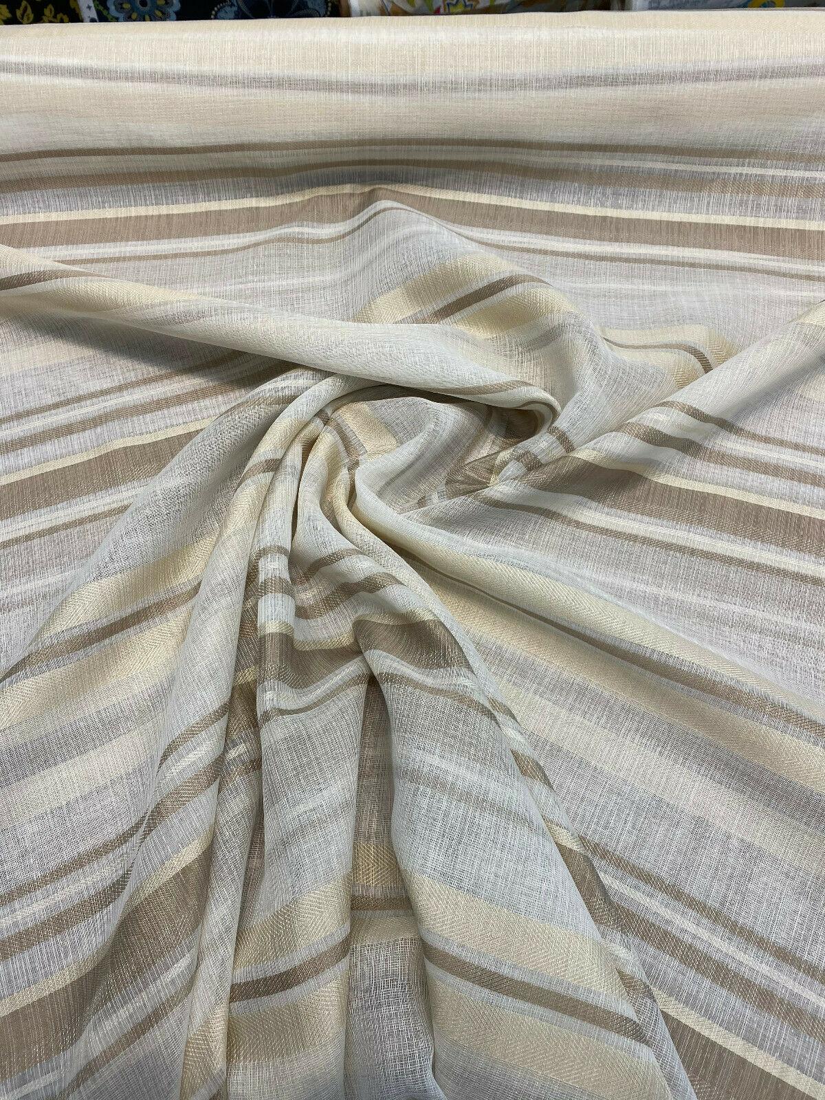 P Kaufmann NFP Sakarya Sand Double Width Sheer Polyester Fabric - Sand Sheer, 118" Width (By The Yard)