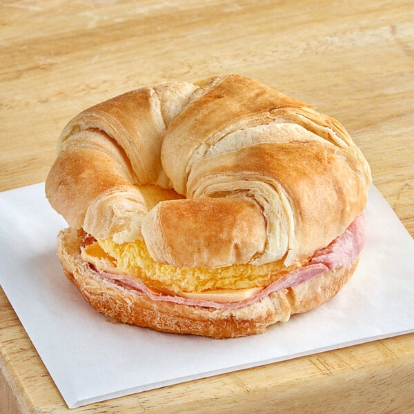 Day 'N Night Bites Ham, Egg, and Cheese Croissant Sandwich 4.15 oz. - 12/Case