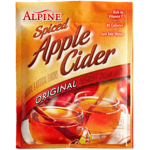 Alpine Spiced Apple Cider Instant Drink Mix 0.74 oz. Portion Pack - 288/Case