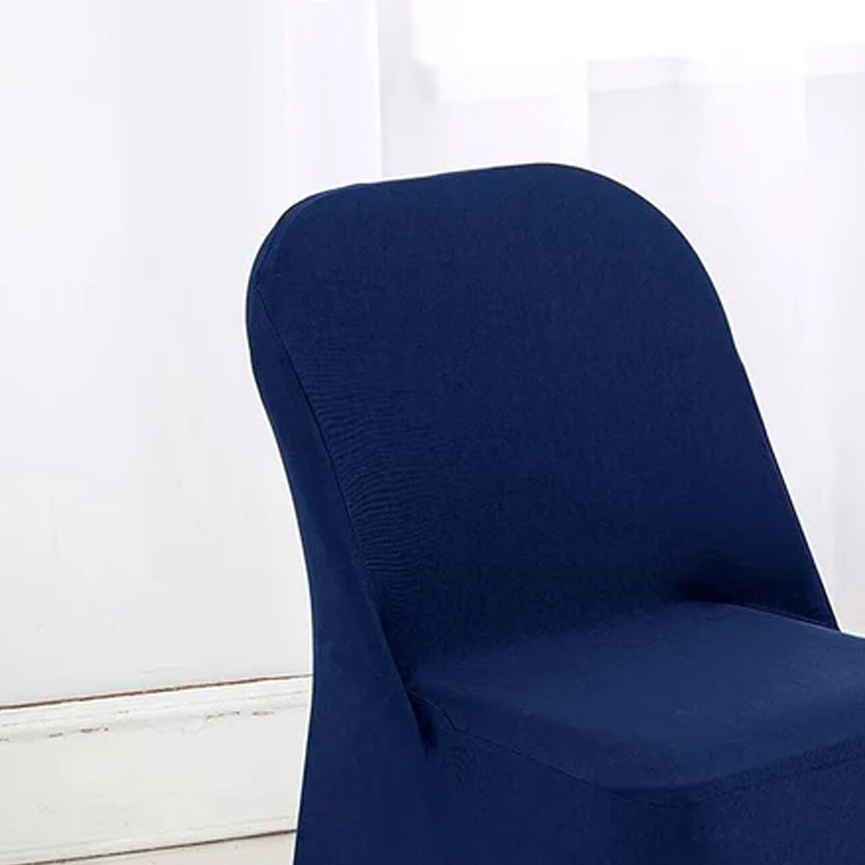 1 Piece Navy Blue Stretch Spandex Chair Cover for Classic Folding Seating